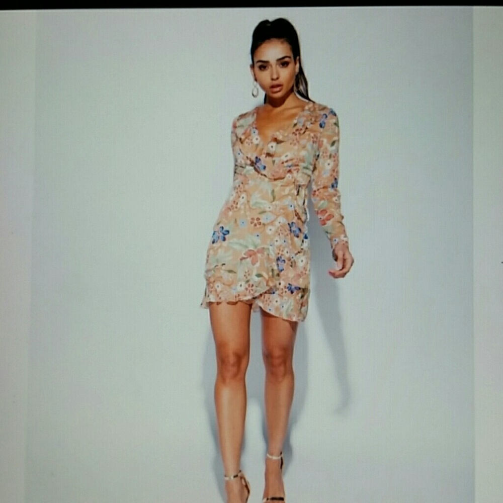 NWT Floral long sleeve dress Sz 6 US